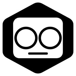 Mascot, black hexagon on light