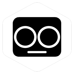 Mascot, white hexagon on dark