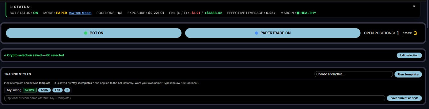 Trading bot running — trades even when you are logged out